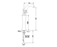 SAPHO ANTEA stojánková umyvadlová baterie vysoká s výpustí, výška 300mm, růžové zlato (2)