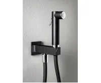 SAPHO Nástěnný ventil s ruční bidetovou sprškou a bezpečnostní pojistkou,hranatý,černá mat (6)