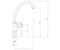AQUALINE Stojánkový ventil 1/2", otočná hubice, chrom (5)