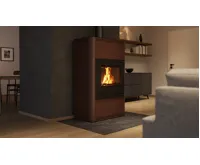 HS Flamingo Krbová kamna AQUAFLAM ® 25 s výměníkem - hnědá - sametová, manuální regulace (25)