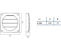 CATA Venkovní mřížka k ventilátoru LHV 350 s žaluziemi (1)