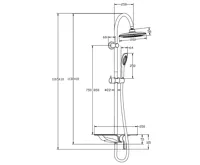 Sprchový set SCHÜTTE WATERWAY se sprchovou baterií a poličkou, bílá / chrom (7)