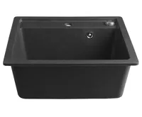 SAPHO Granitový vestavný dřez mono, 53x50cm, černá (6)