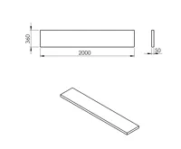 SAPHO AVICE deska pod umyvadlo 200x36cm, tl.5cm, dub tmavý (2)