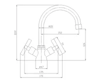 AQUALINE XENIA stojánková umyvadlová kohoutková baterie, chrom (4)