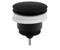 OMP TEA Umyvadlová výpust 5/4“, click-clack, velká zátka, 10-45mm, černá mat (4)