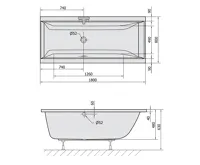 POLYSAN CLEO obdélníková vana 180x80x48cm, bílá (7)
