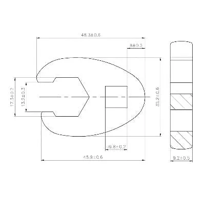 BGS Klíč plochý otevřený 3/8" 17 mm