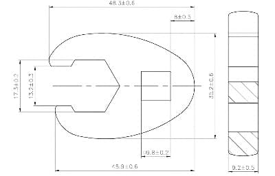 Bgs klíč plochý otevřený 3/8" 17 mm