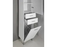 AQUALINE ZOJA/KERAMIA FRESH skříňka vysoká s košem 35x184x29cm, bílá (5)