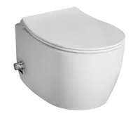 ISVEA SENTIMENTI CLEANWASH závěsná WC mísa, integrovaný ventil a bidet. sprška, Rimless, 36x51cm, bílá (6)