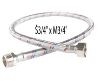 NOVASERVIS Nerezová hadička Š3/4" x M3/4" -80cm - PWS508 NOVASERVIS Nerezová hadička Š3/4" x M3/4" -80cm - PWS508