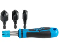 BGS Odjehlovač s výměnnými hlavicemi, 12-16-19 mm, ABS rukojeť BGS Odjehlovač s výměnnými hlavicemi, 12-16-19 mm, ABS rukojeť