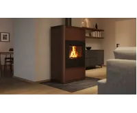 HS Flamingo Krbová kamna AQUAFLAM ® 25 s výměníkem - hnědá - sametová, základní regulace (34)