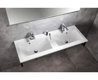 SAPHO YUKON dvojumyvadlo, litý mramor, 120x45cm, bílá (5)