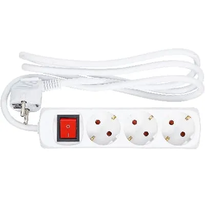 BGS Zásuvková lišta,  3 zásuvky se spínačem, přívod 1,4 m, 3 × 1,5 mm2, IP 20