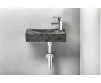 SAPHO BLOK kamenné umývátko 38x14cm, baterie vpravo, antracit (4)