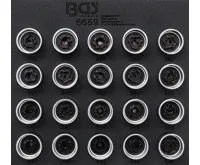 BGS Sada zástrčných hlavic pro bezpečnostní šrouby ráfků pro VAG, 20dílná BGS Sada zástrčných hlavic pro bezpečnostní šrouby ráfků pro VAG, 20dílná