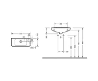 EASY Umývátko 51x22 cm s otvorem pro baterii (1)