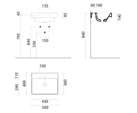 GSI NUBES keramické umyvadlo 50x40cm, broušená spodní hrana, bílá mat (6)