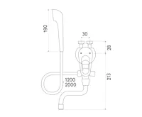 Baterie kombinovaná páková se sprchou pro nízkotl. ohřívače, ramínko 15 cm, sprcha, hadice 2m (1)