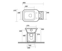 KERASAN WALDORF WC mísa stojící, 37x65cm, spodní/zadní odpad, bílá (9)