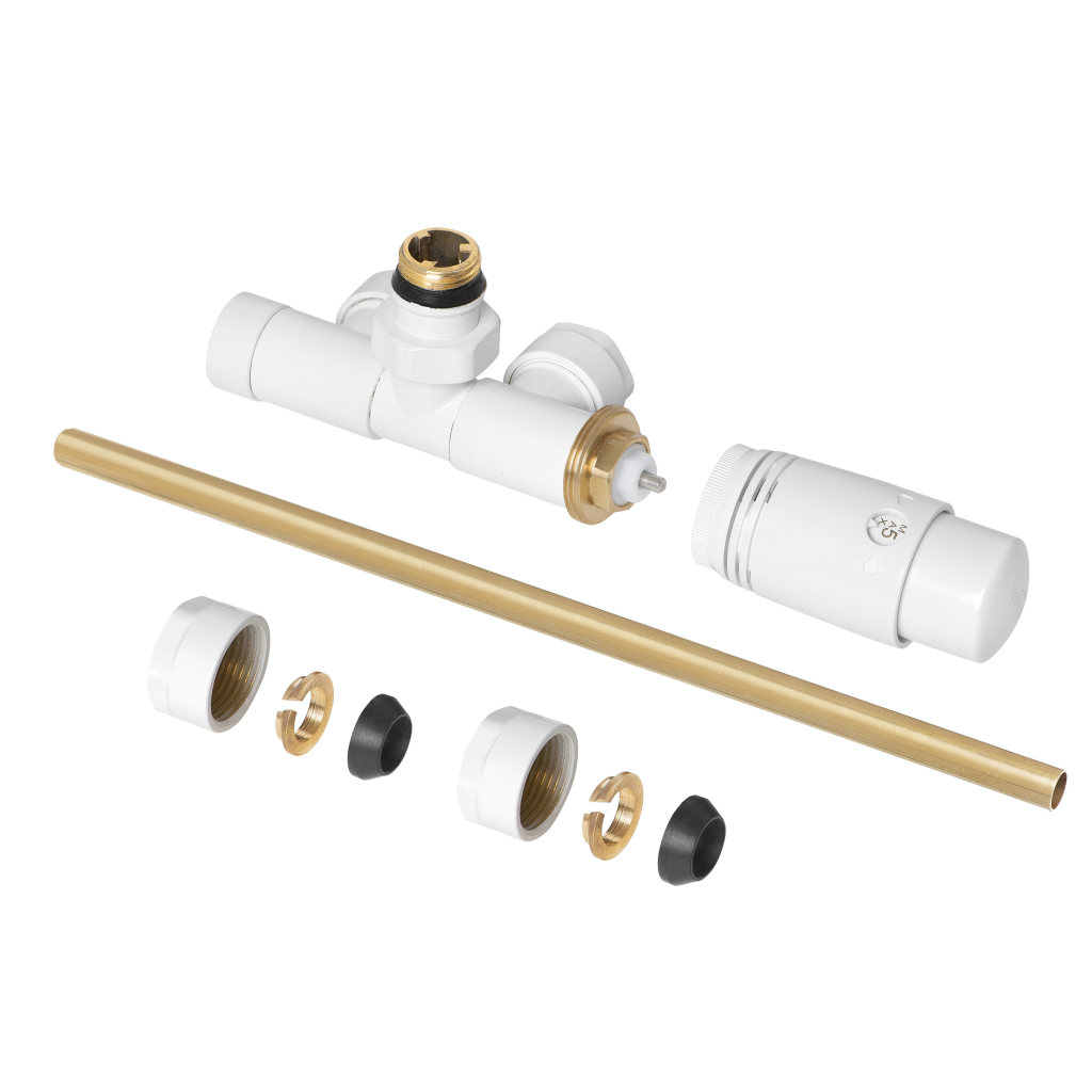 Invena sada spodního jednobodového připojení 50 mm, l/p, bílá (cz-87-b15)