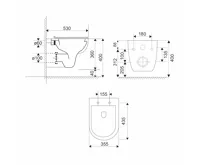 WC závěsné, RIMLESS, 530x355x360, keramické, včetně sedátka CSS113S (1)