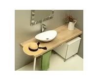 SAPHO ROSSETA umyvadlo na desku, litý mramor, 56,4x32,3cm, bílá (1)