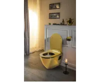 CREAVIT PAULA závěsná WC mísa, 35,5x50cm, zlatá (4)