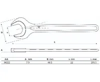 BGS Klíč plochý 22,0 mm, jednostranný (1)