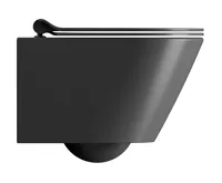 GSI KUBE X závěsná WC mísa, GeniusFlush, 36x50cm, černá dual-mat (3)