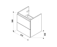 JIKA MIO-N Skříňka pod umyvadlo 550mm, 2 zásuvky, Jasan (1)