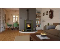 HS Flamingo Kachlová kamna AQUAFLAM VARIO ® PERU 11/7kW, kachle zelená, elektronická regulace (8)