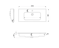 SAPHO PIEDRA keramické umyvadlo nábytkové 101x46,5cm, bílá (5)