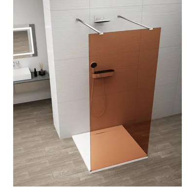 POLYSAN ESCA CHROME jednodílná sprchová zástěna do prostoru, sklo Marron, 1100 mm