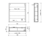 SAPHO ALIX galerka s LED osvětlením 66x70x17,5cm, levá/pravá, dub stříbrný (2)