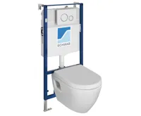 Závěsné WC NERA s podomítkovou nádržkou a tlačítkem Schwab, bílá