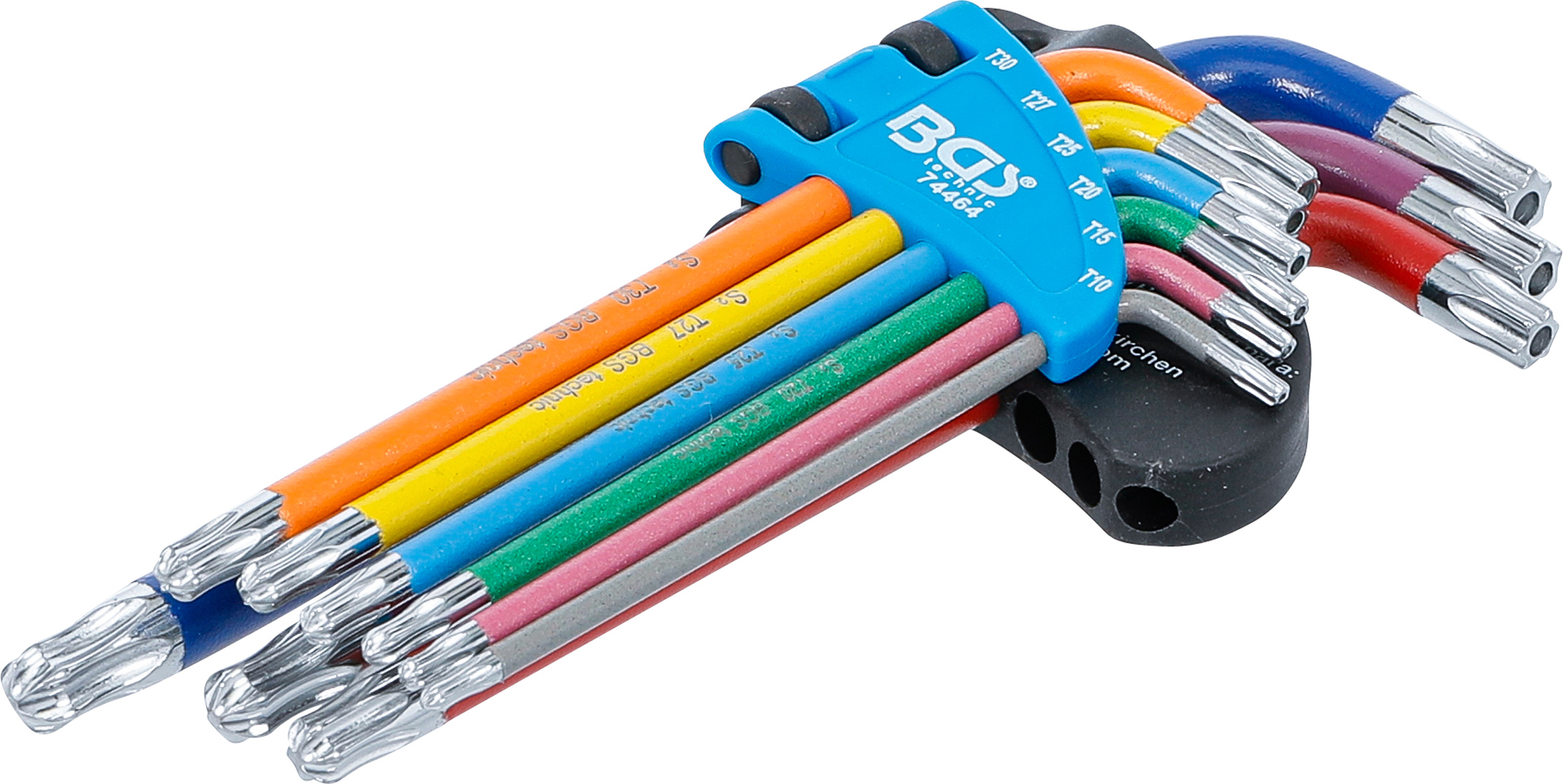 Bgs sada zahnutých klíčů,  vícebarevné,  t-profil (pro torx) s otvorem a kulovou hlavou t10-t5