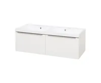 Mailo, koupelnová skříňka, umyvadlo z litého mramoru, bílá, 4 zásuvky, 1210x700x480 mm Mailo, koupelnová skříňka, umyvadlo z litého mramoru, bílá, 4 zásuvky, 1210x700x480 mm