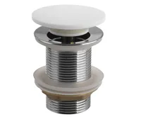 SAPHO THIN umyvadlová výpust 5/4“, click-clack, Rockstone zátka, bílá mat SAPHO THIN umyvadlová výpust 5/4“, click-clack, Rockstone zátka, bílá mat