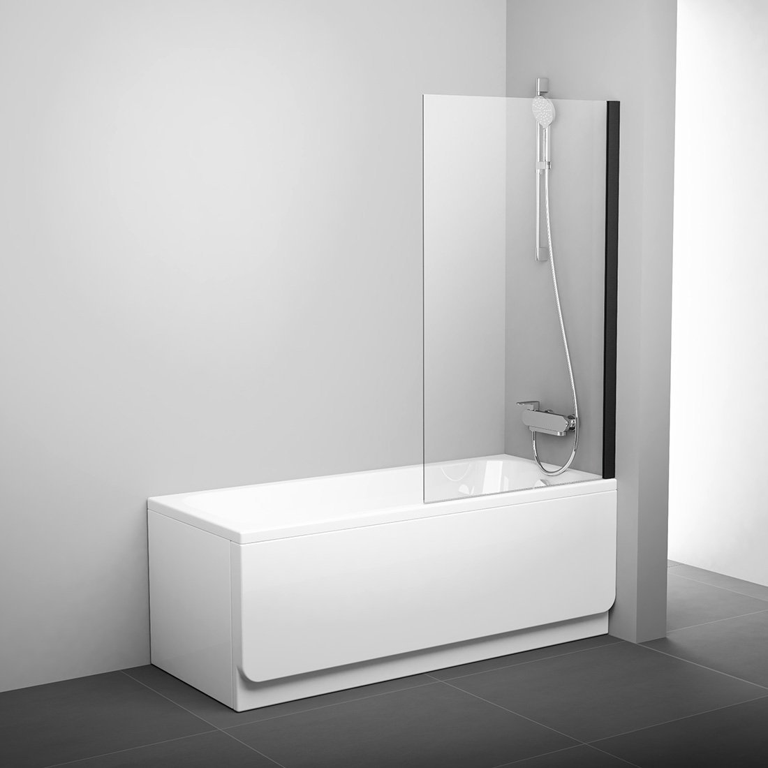 Ravak vanová zástěna pvs1-80 black+transparent