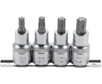 BGS Hlavice nástrčné, 12,5 mm (1/2&quot;), T-profil (pro Torx) T40 - T55, 4dílná sada