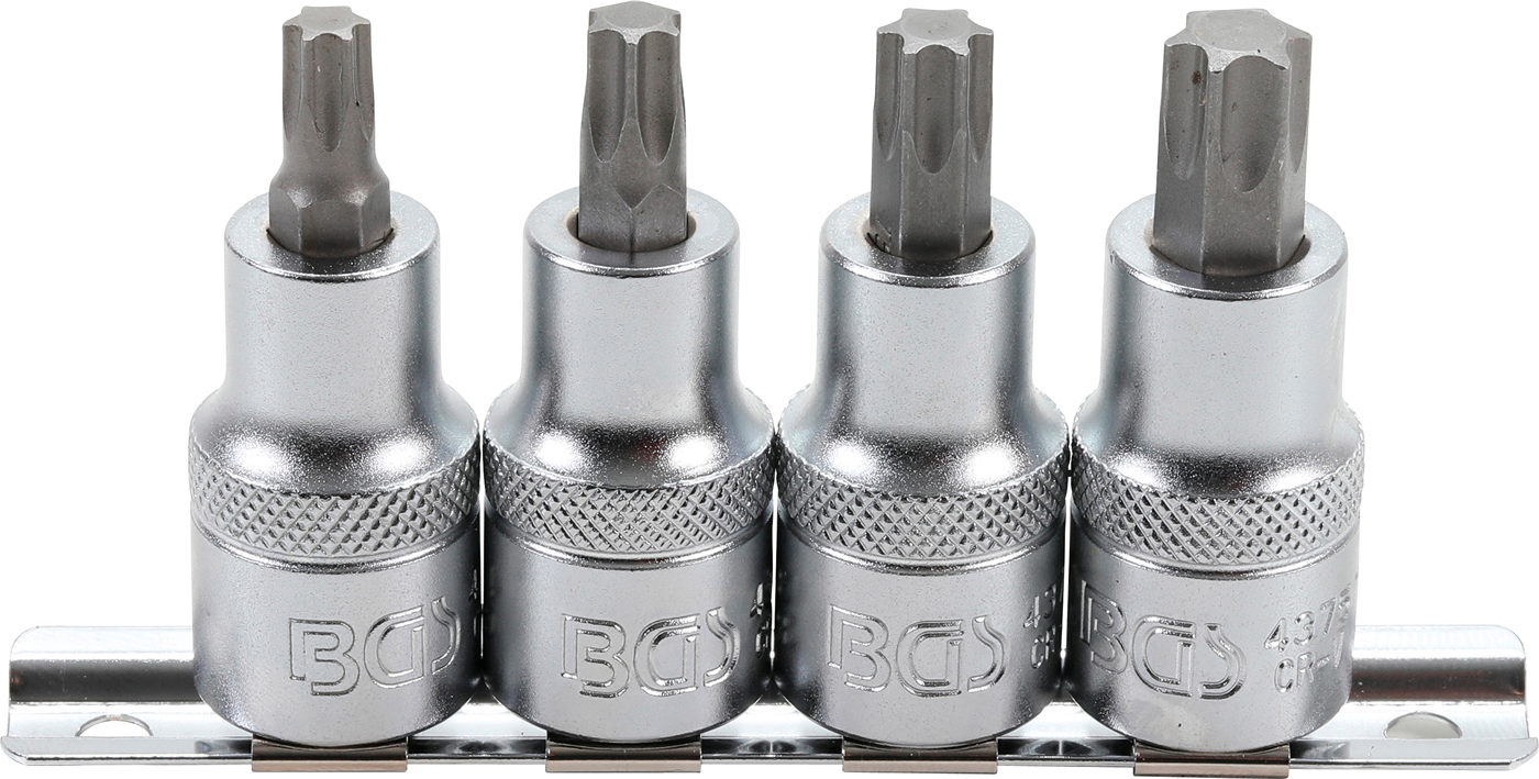 Bgs hlavice nástrčné, 12,5 mm (1/2"), t-profil (pro torx) t40 - t55, 4dílná sada