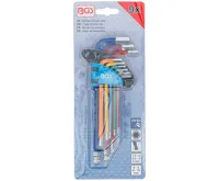 BGS Sada zahnutých klíčů, vícebarevné, vnitřní šestihran, vnitřní šestihran s kulovou hlavou 1 (3)