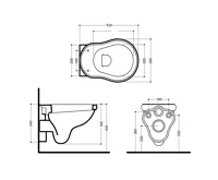 KERASAN RETRO závěsná WC mísa, 38x52cm, bílá (5)