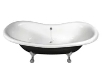 POLYSAN CHARLESTON volně stojící vana 188x83x69cm, nohy chrom mat, černá/bílá (4)