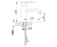 SAPHO LUKA stojánková umyvadlová baterie, chrom (3)