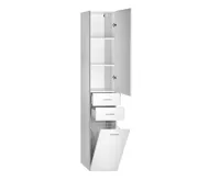 AQUALINE ZOJA/KERAMIA FRESH skříňka vysoká s košem 35x184x29cm, bílá (3)