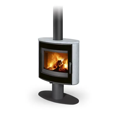 ROMOTOP Otočná krbová kamna STROMBOLI G T Kámen (Serpentin), Celoprosklená dvířka